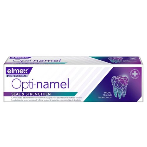Elmex Professional Opti-namel Seal & Strengthen zobu pastas iepakojums emaljas aizsardzībai.